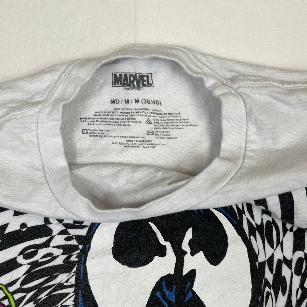 Marvel Venom Graphic T-Shirt Mens Medium White Mad Engine Psychedelic Swirl Tee - Picture 5 of 9